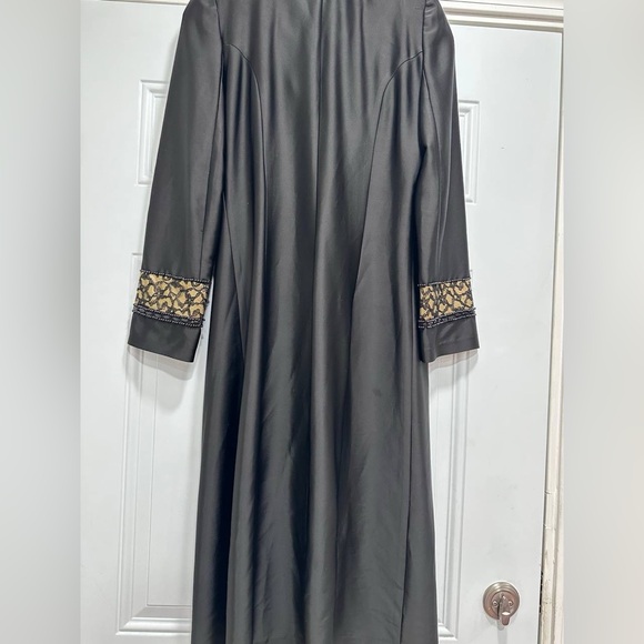Midi embellished Dress Abaya with mesh lace beads details size S - Picture 2 of 9